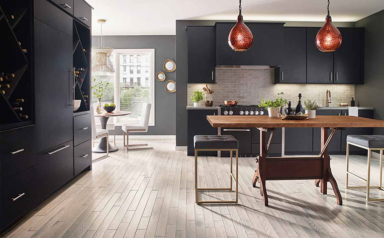 Modern kitchen and living room